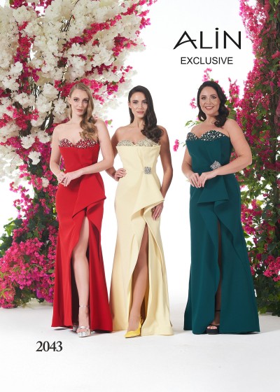 Göğüs Taş Bel Broş İşlemeli İpek Krep